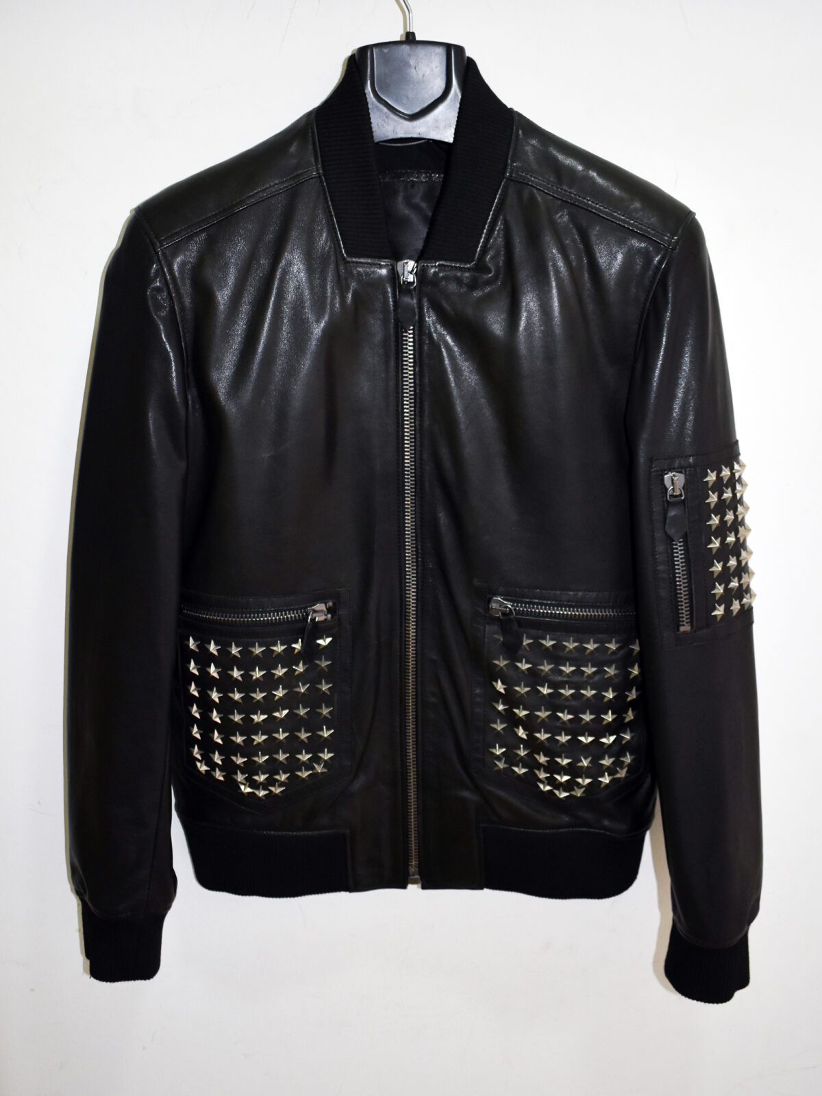 Star Studded Nappa Leather Bomber