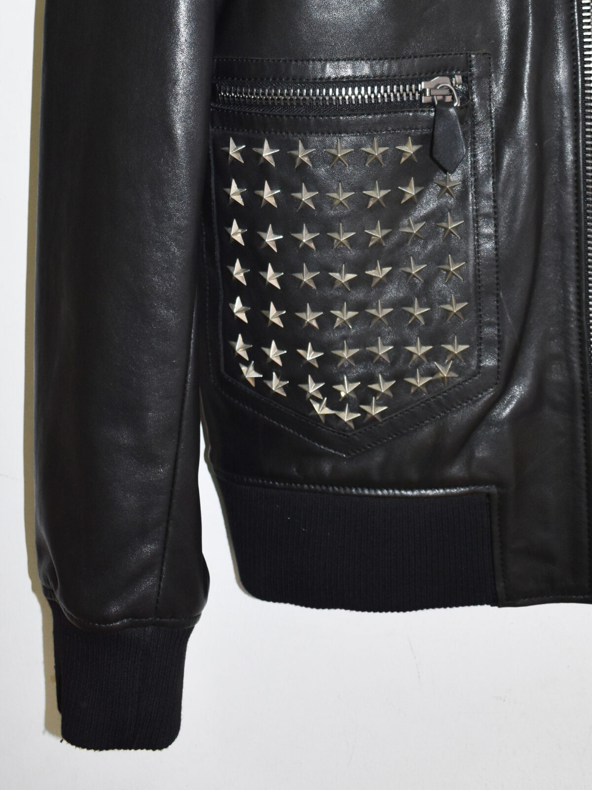 Star Studded Nappa Leather Bomber
