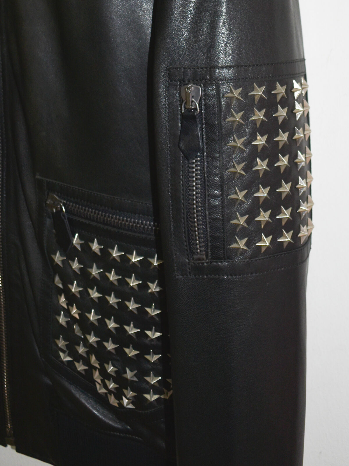 Star Studded Nappa Leather Bomber