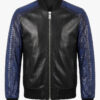 Python Leather Sleeve Nappa Bomber
