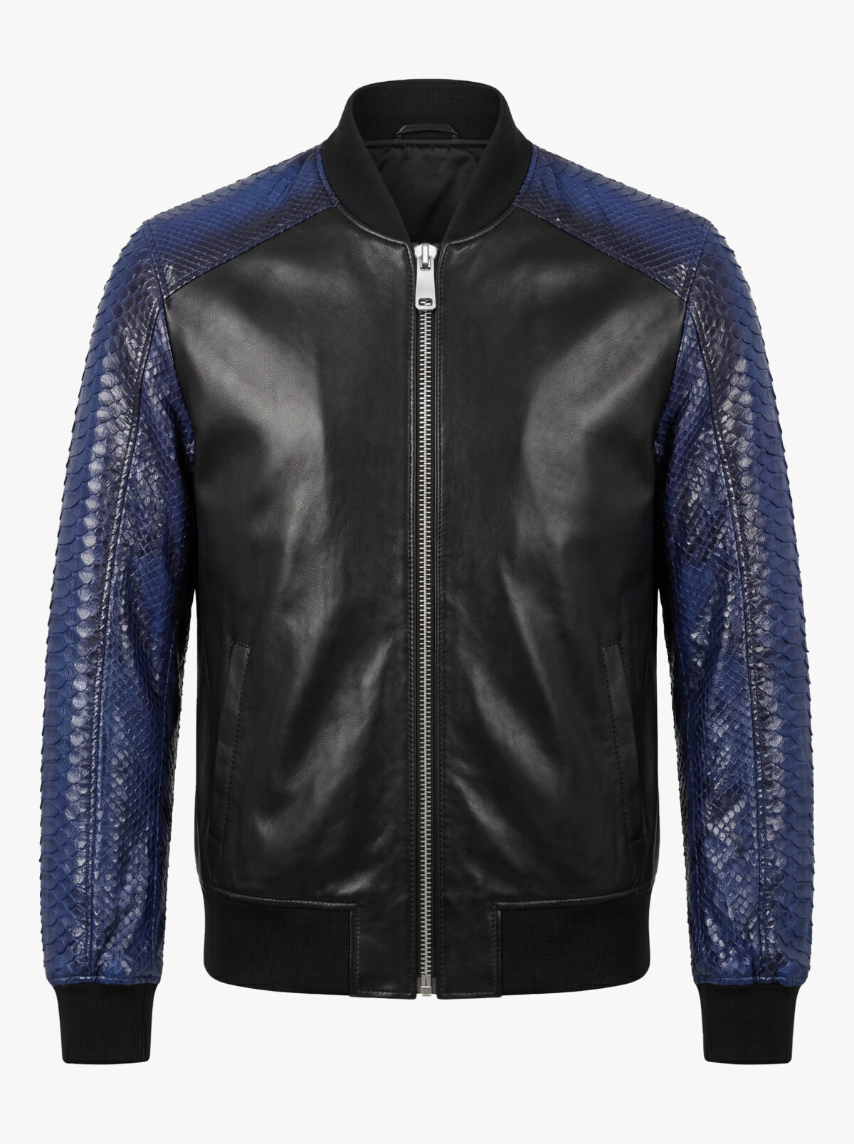 Python Leather Sleeve Nappa Bomber