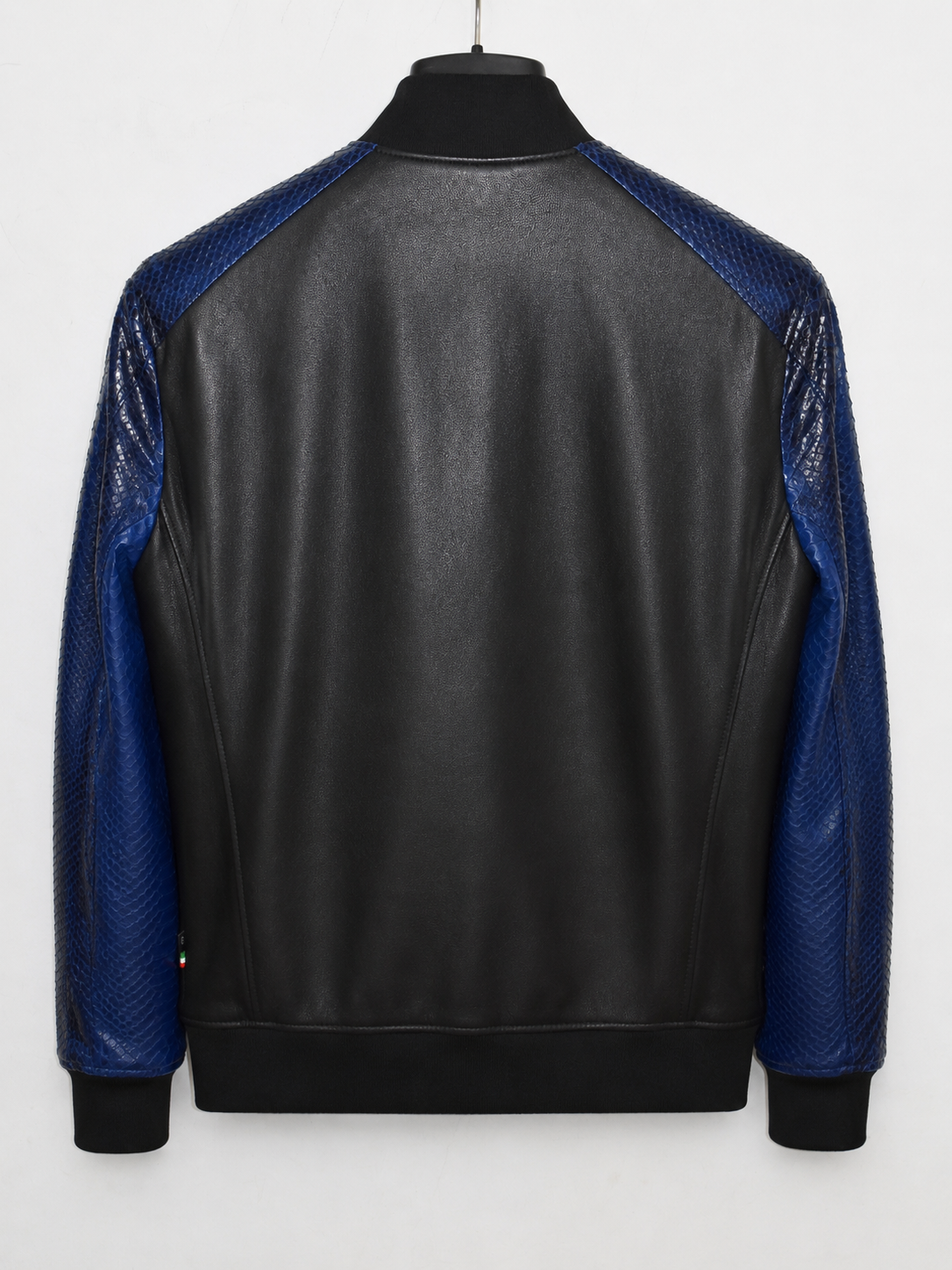 Python Leather Sleeve Nappa Bomber