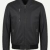 Tiger Embossed Matte Leather Bomber