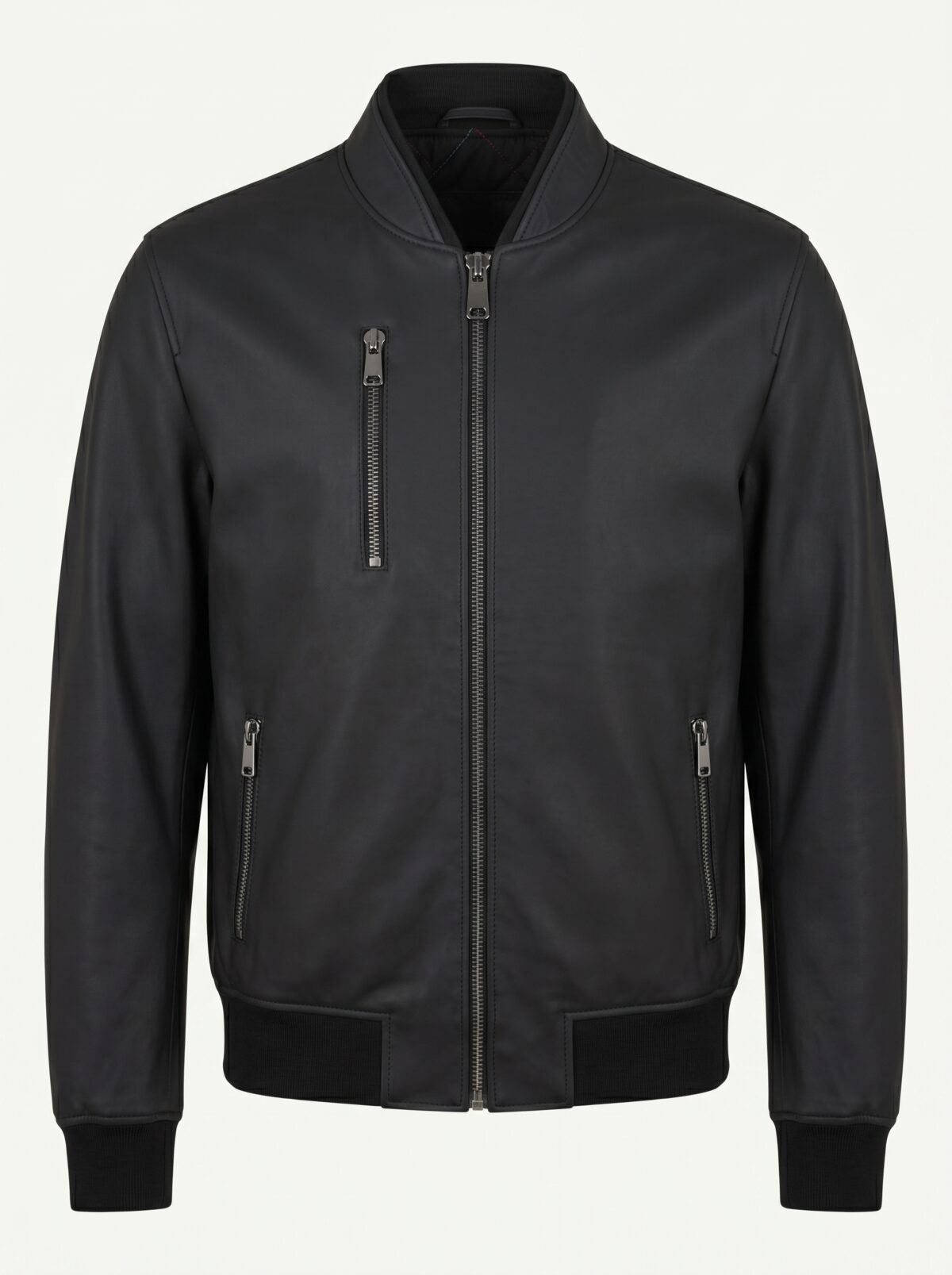 Tiger Embossed Matte Leather Bomber