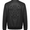 Tiger Embossed Matte Leather Bomber
