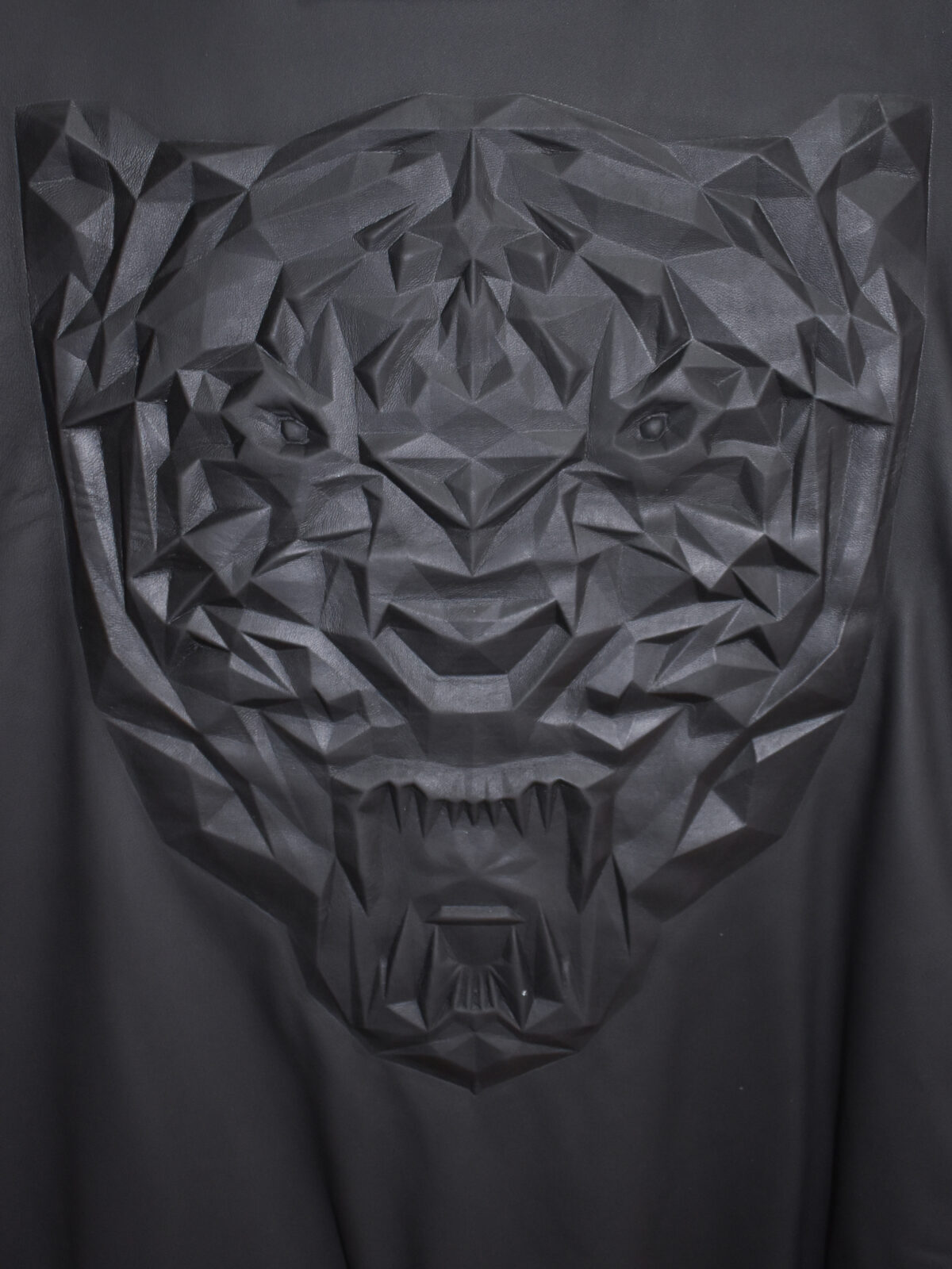 Tiger Embossed Matte Leather Bomber