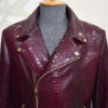 Bordeaux Python Biker Jacket