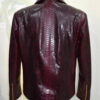 Bordeaux Python Biker Jacket