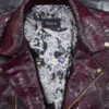 Bordeaux Python Biker Jacket