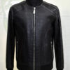 Crocodile Embossed Leather Bomber With Python Skin
