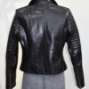 Python Leather Asymmetric Biker Jacket