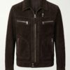 Bitter Brown Suede Cafe Racer Jacket