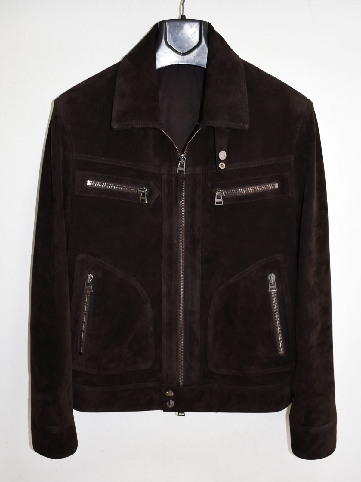 Bitter Brown Suede Cafe Racer Jacket