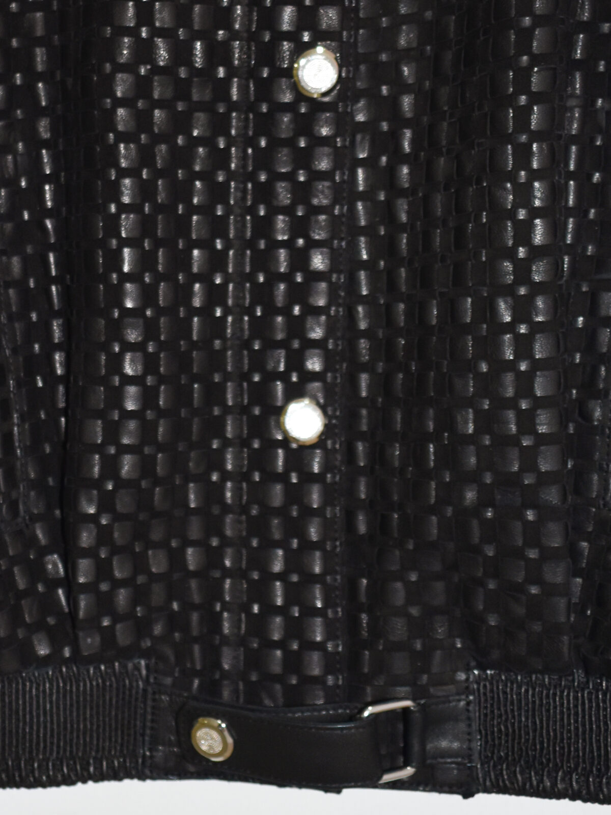 Oversized Hand-Woven Intrecciato Leather Bomber
