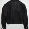 Oversized Hand-Woven Intrecciato Leather Bomber