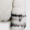 White Fox Fur Jacket With Black Trim