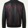 The Monaco Sport-Piped Leather Bomber Jacket