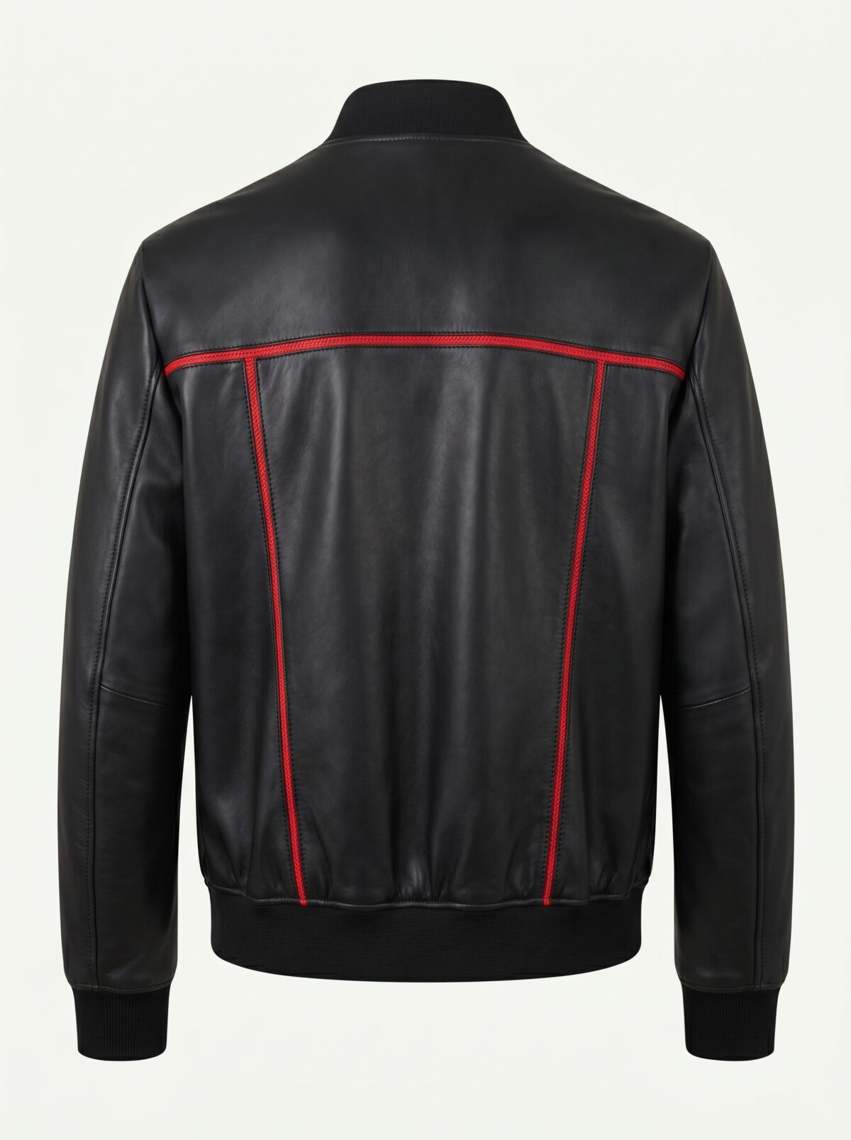 The Monaco Sport-Piped Leather Bomber Jacket