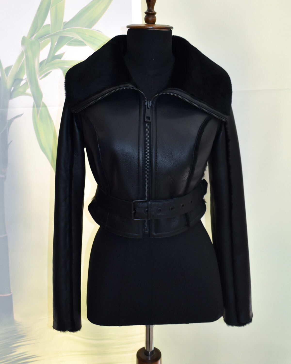 Cropped Shearling Fur Jacket