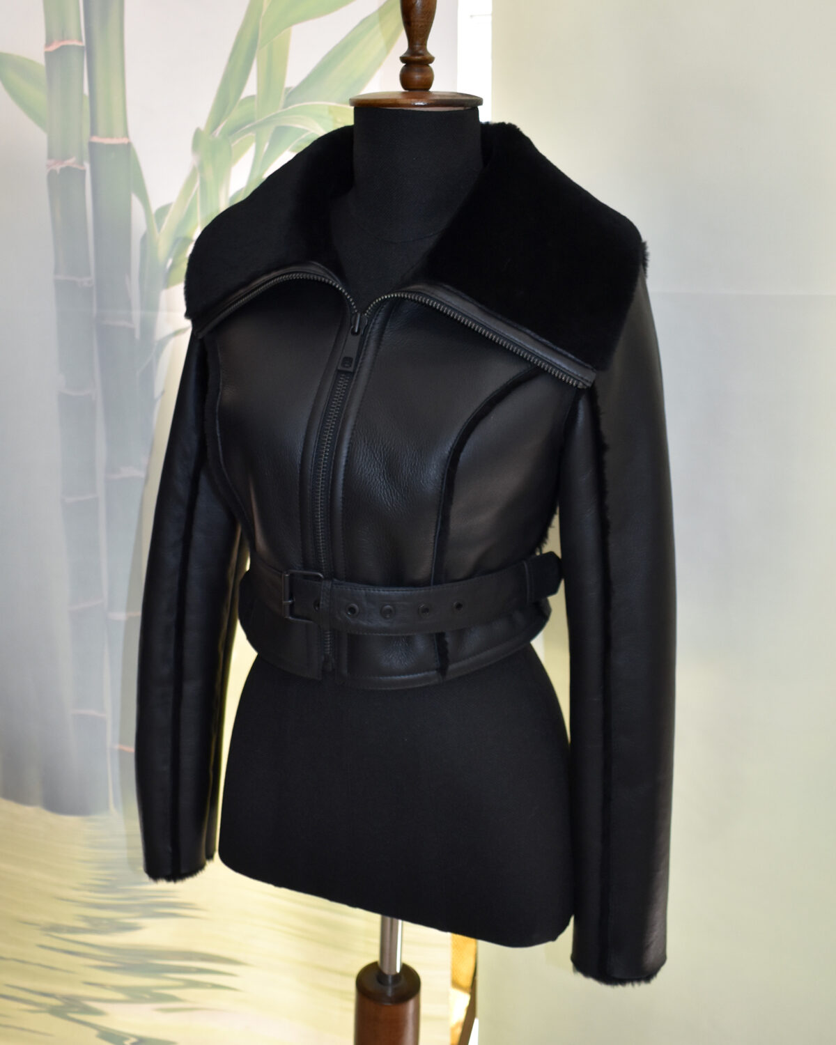 Cropped Shearling Fur Jacket