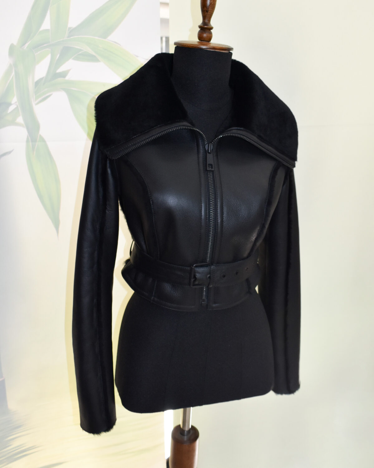 Cropped Shearling Fur Jacket
