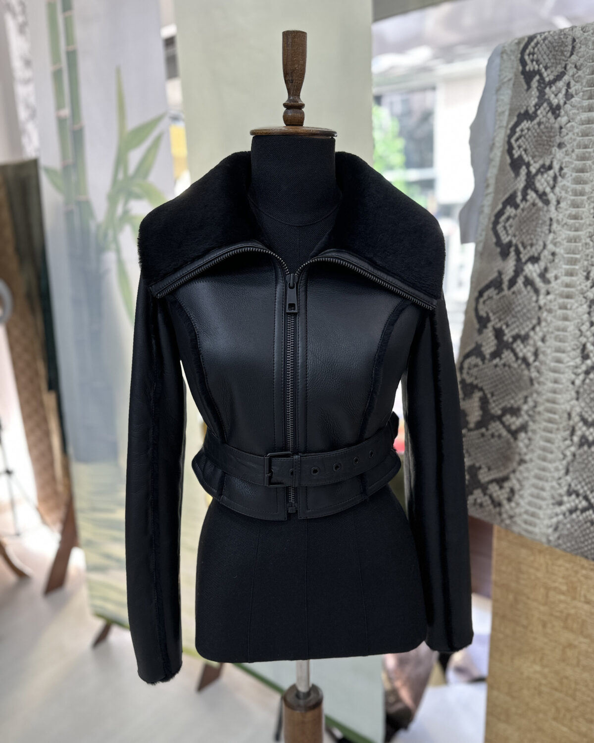 Cropped Shearling Fur Jacket