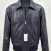 Intrecciato Collar Oversized Leather Bomber