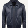 Intrecciato Collar Oversized Leather Bomber
