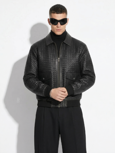 The Intrecciato Woven Cargo Bomber