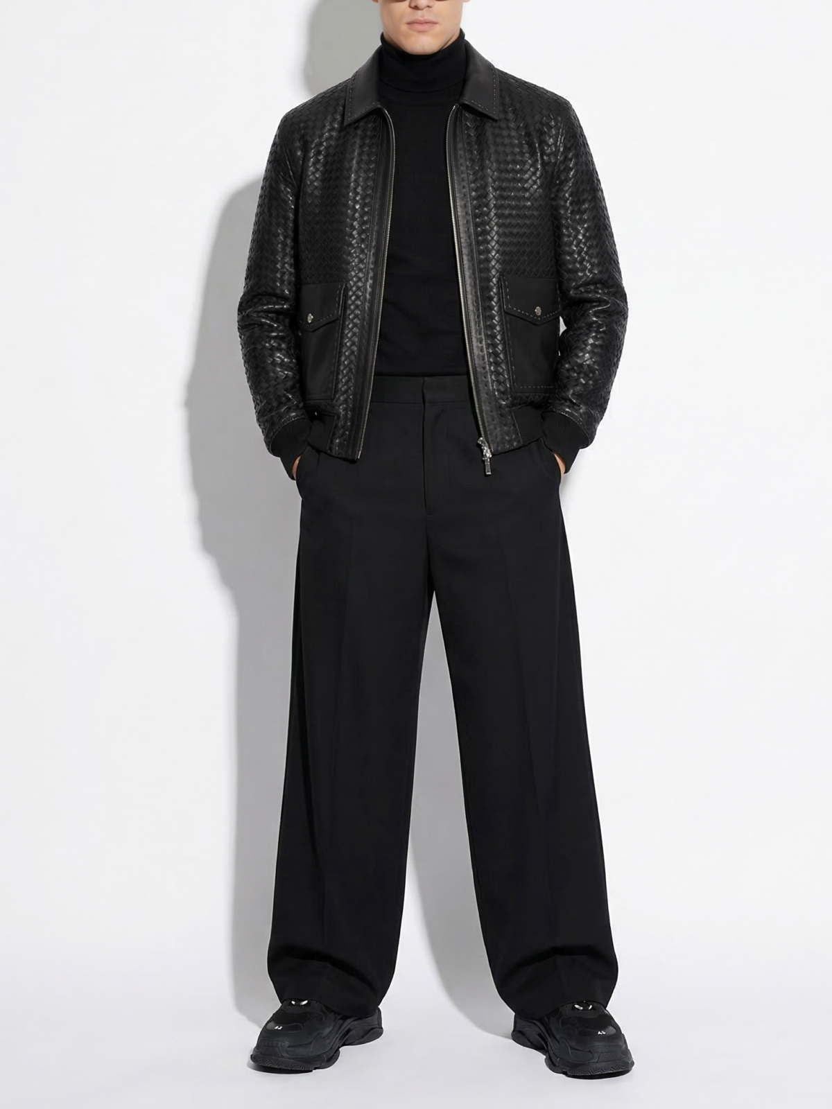 The Intrecciato Woven Cargo Bomber