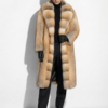 Golden Island Fox Fur Coat With Wide Collar