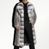 Arctic Marble Fox Fur Coat With Wide Collar