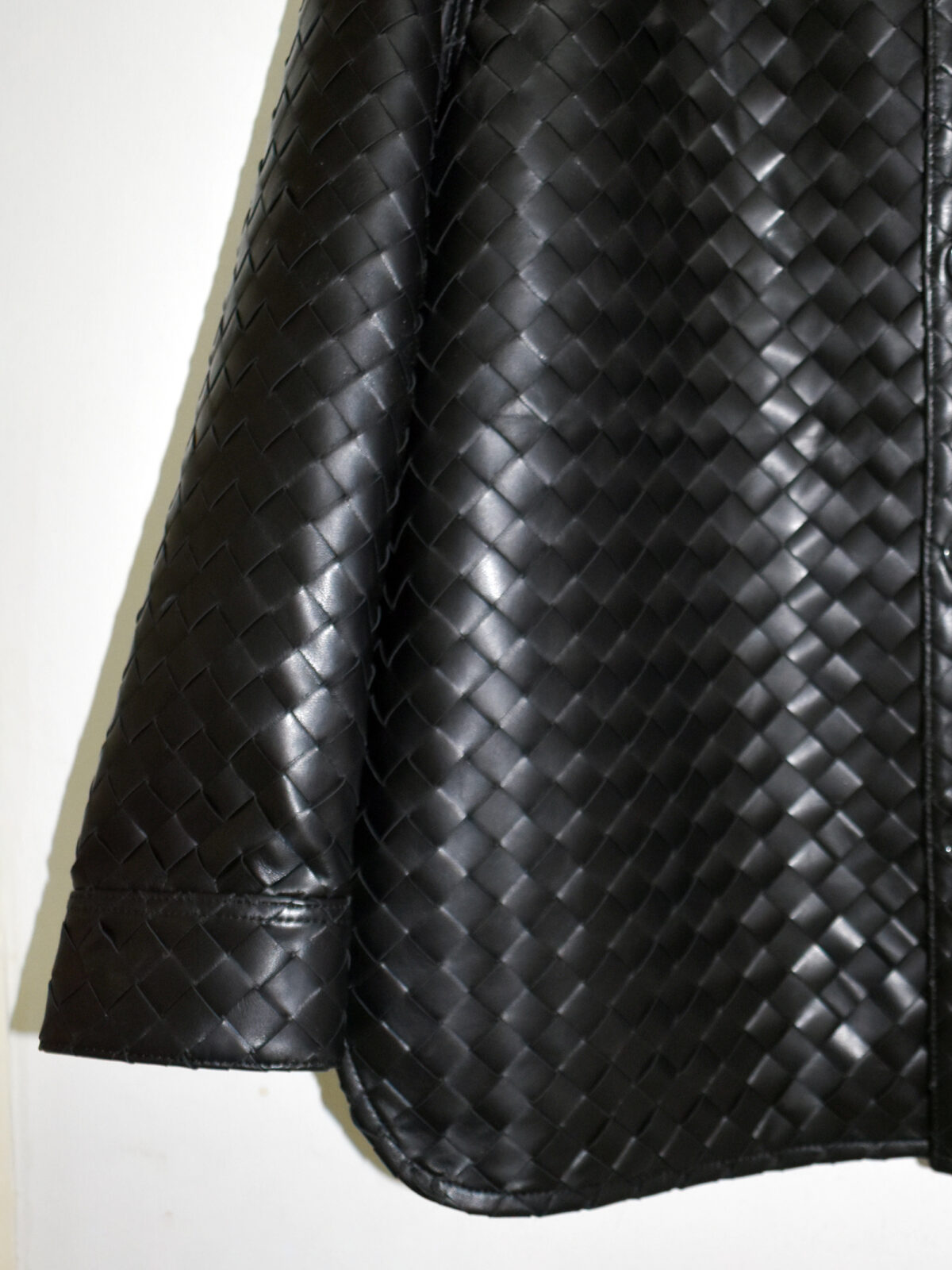 Intrecciato Hand-Woven Leather Overshirt
