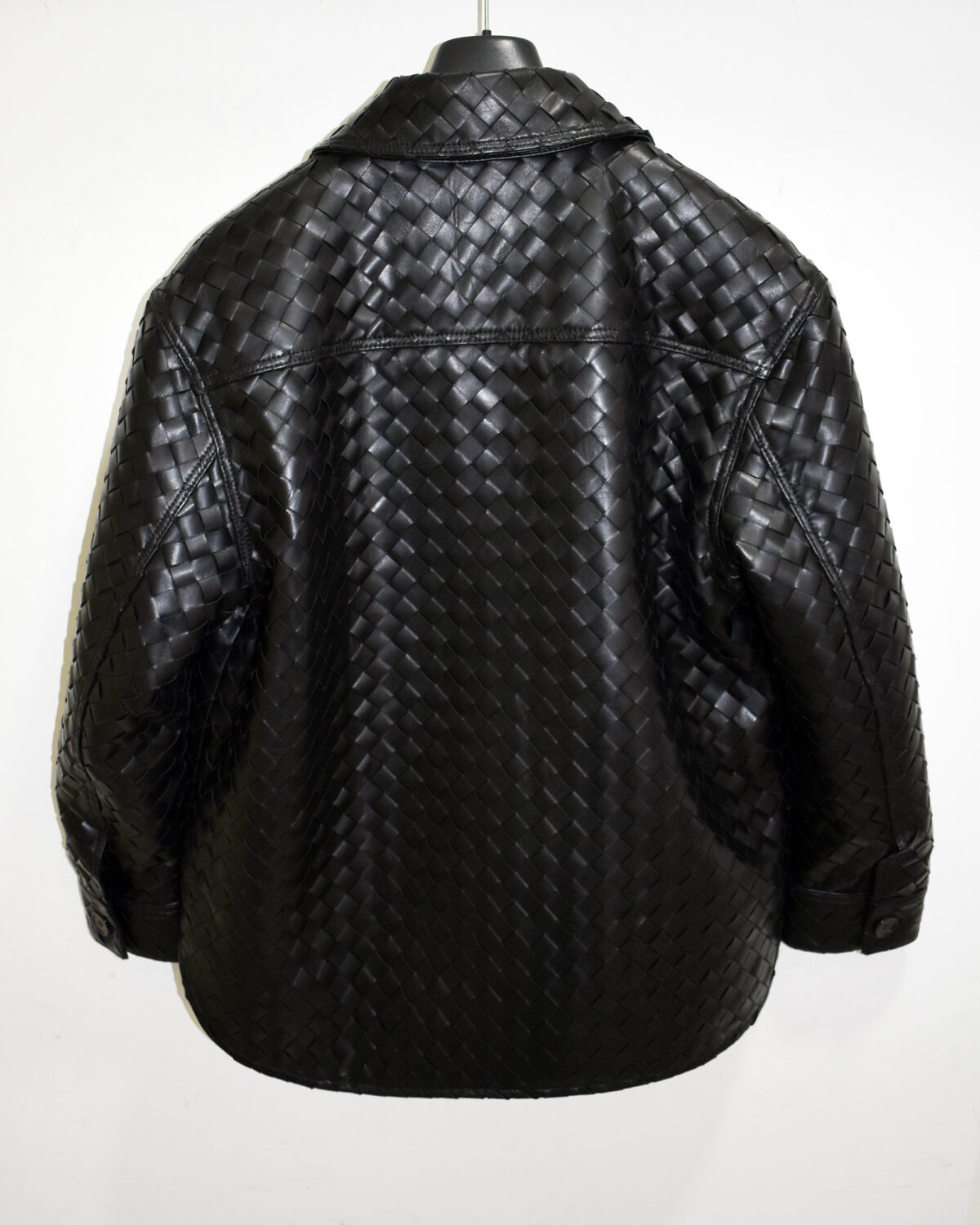 Intrecciato Hand-Woven Leather Overshirt