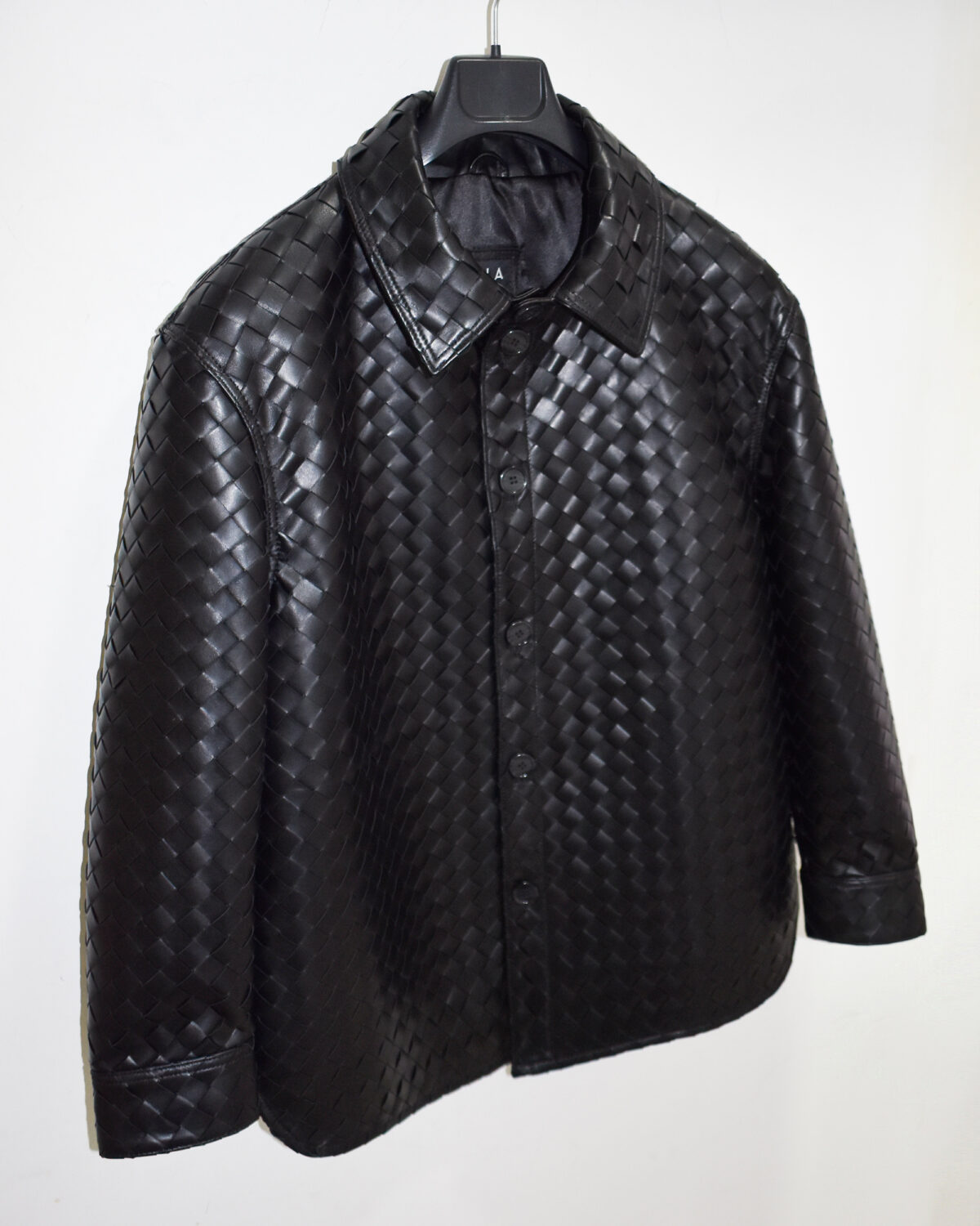 Intrecciato Hand-Woven Leather Overshirt