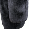 Black Fox Fur Coat With Wide Collar