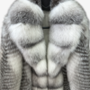 Arctic Marble Fox Fur Coat With Wide Collar