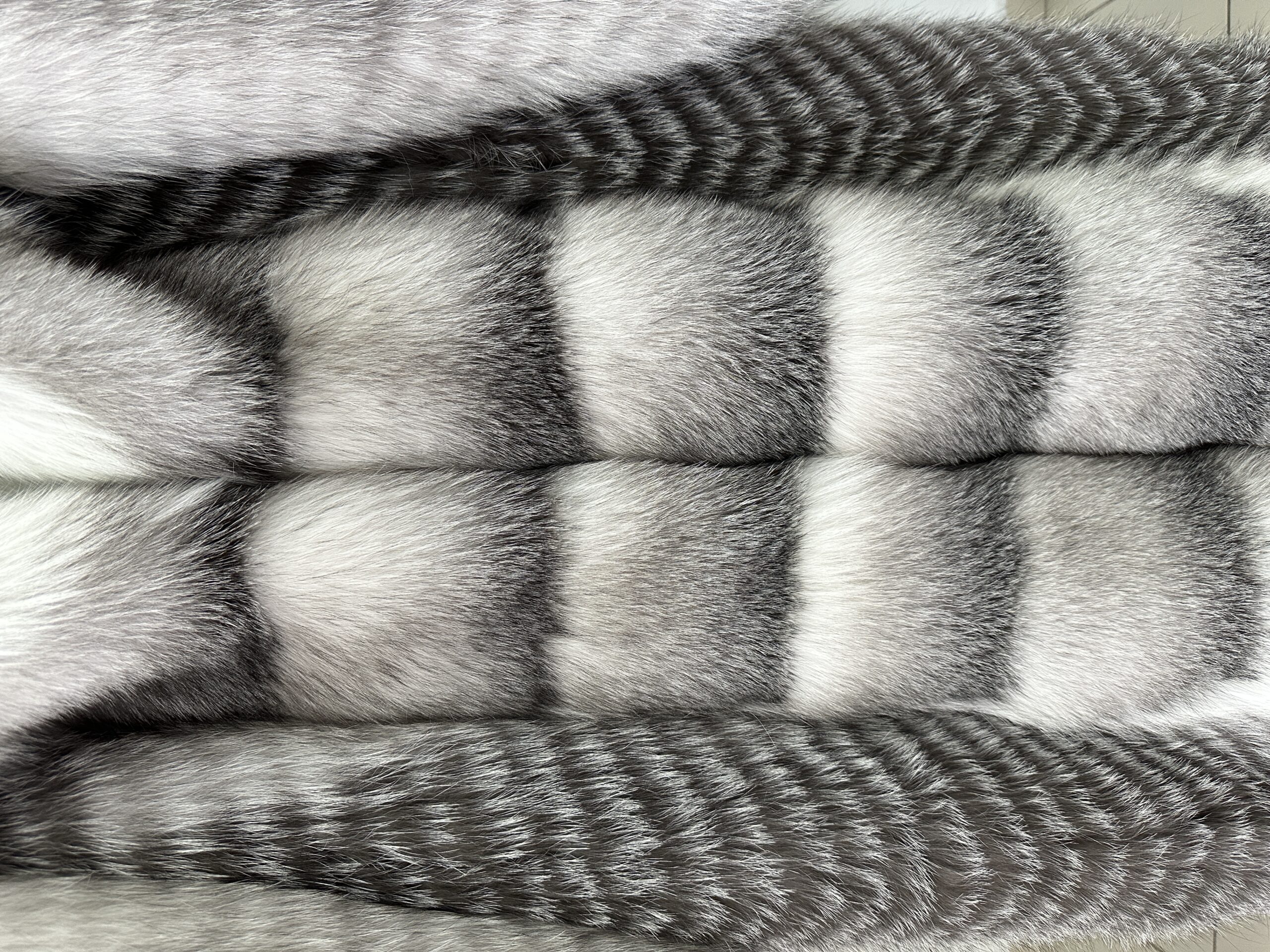 Arctic Marble Fox Fur Coat With Wide Collar