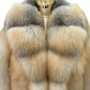 Golden Island Fox Fur Coat With Wide Collar