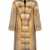 Golden Island Fox Fur Coat With Wide Collar