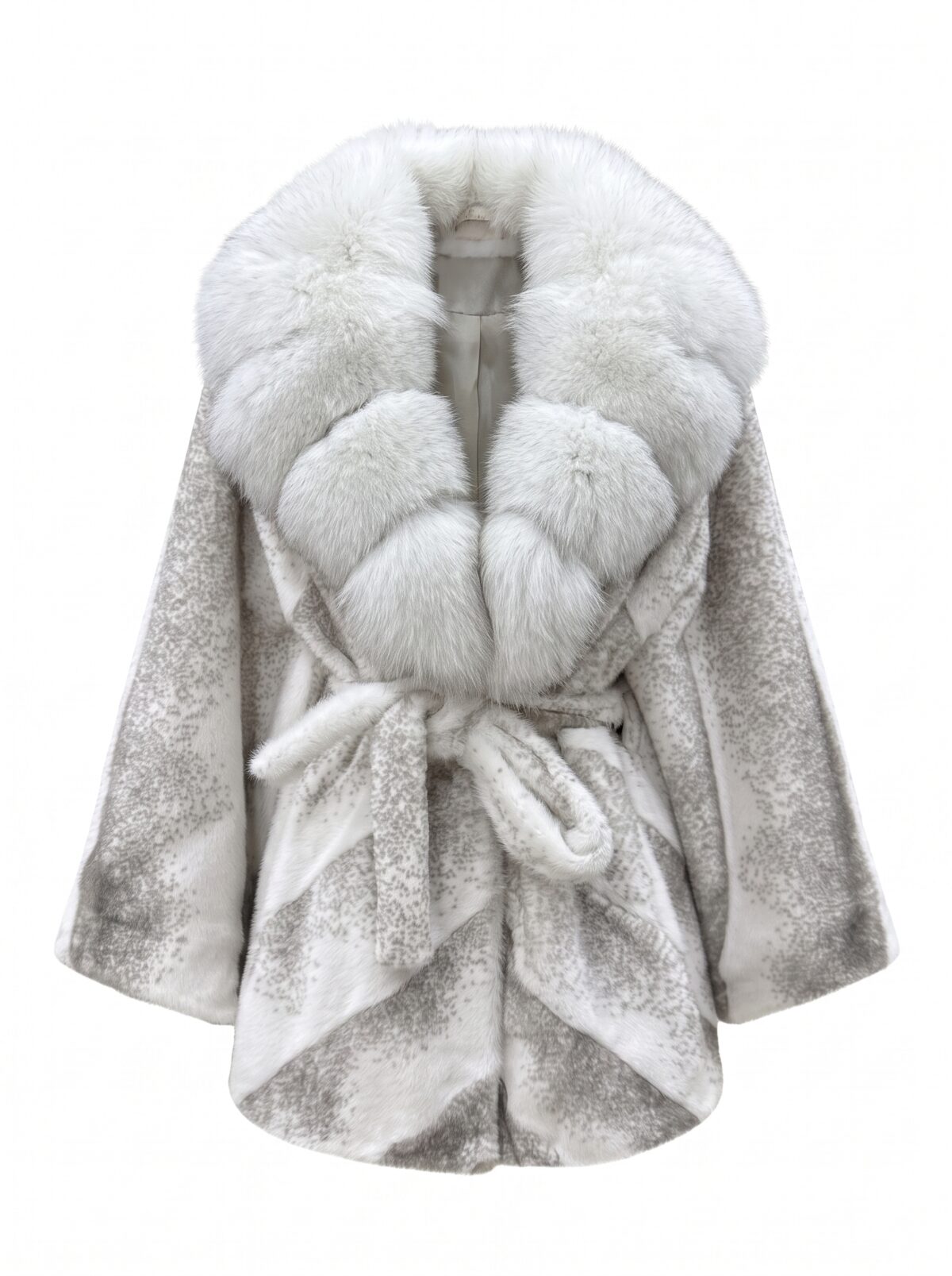 Fox Fur Trim Oversized Poncho
