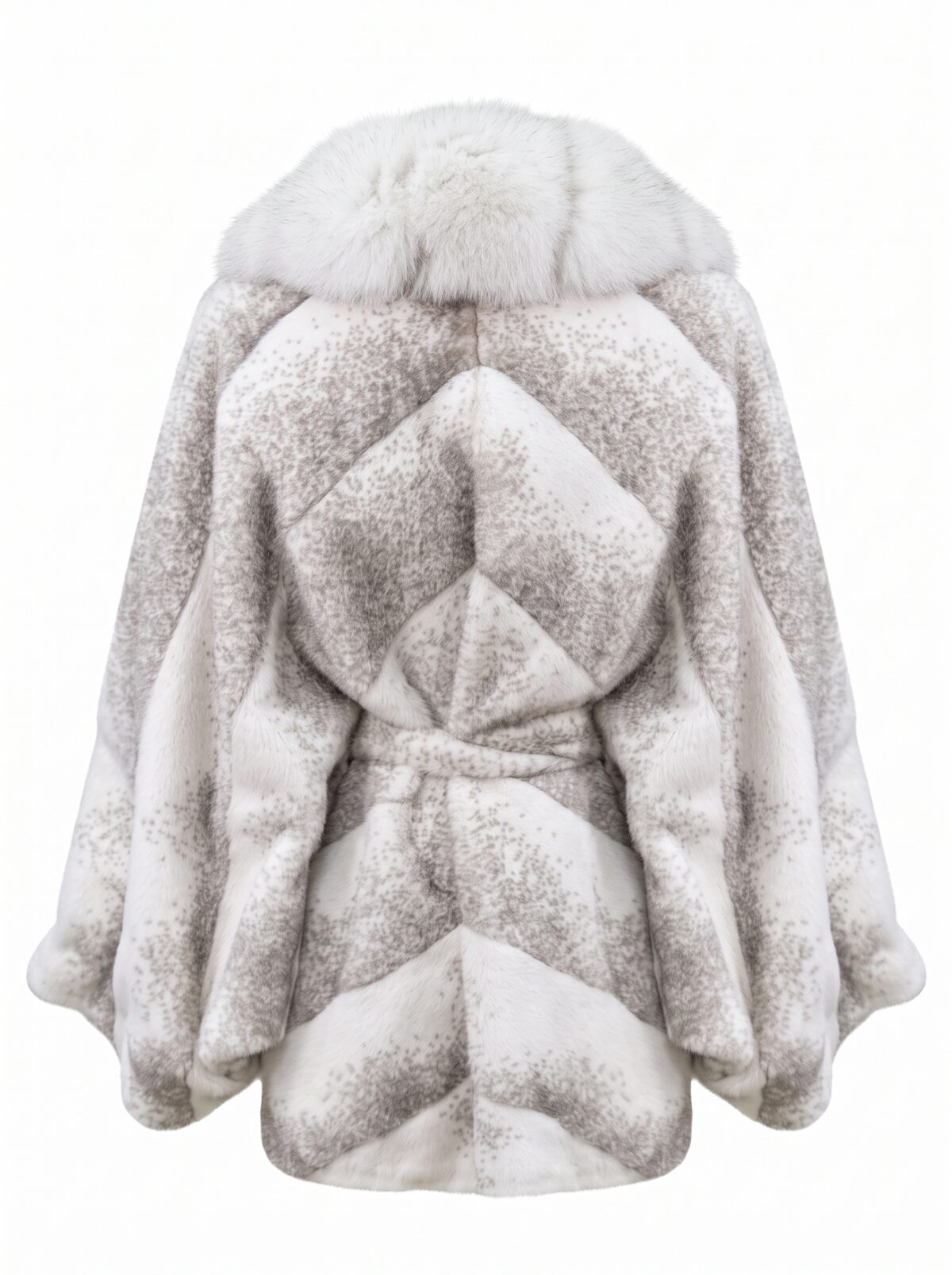 Fox Fur Trim Oversized Poncho