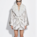 Fox Fur Trim Oversized Poncho