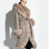 Fox Fur Trim Alpaca Wool Coat