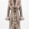 Fox Fur Trim Alpaca Wool Coat