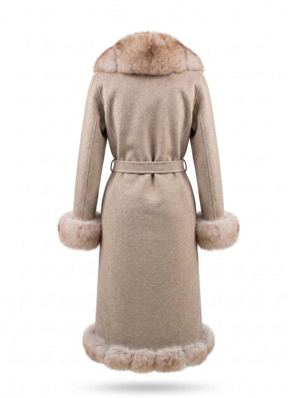 Fox Fur Trim Alpaca Wool Coat