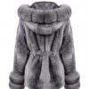 Fox Fur Trim Oversized Hooded Jacket