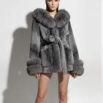 Fox Fur Trim Oversized Hooded Jacket