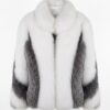 Graphic Two-Tone Fox Fur Jacket