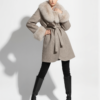 Fox Fur Trim Alpaca Wrap Coat